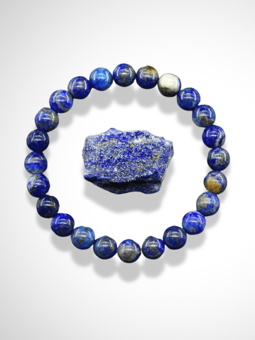 Bracelet améthyste 5 Lapis Lazuli / 17cm(6.69inch) / 6mm Beads