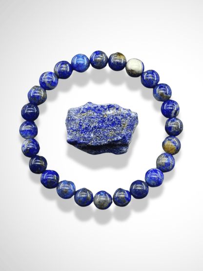 Bracelet améthyste 5 Lapis Lazuli / 17cm(6.69inch) / 6mm Beads
