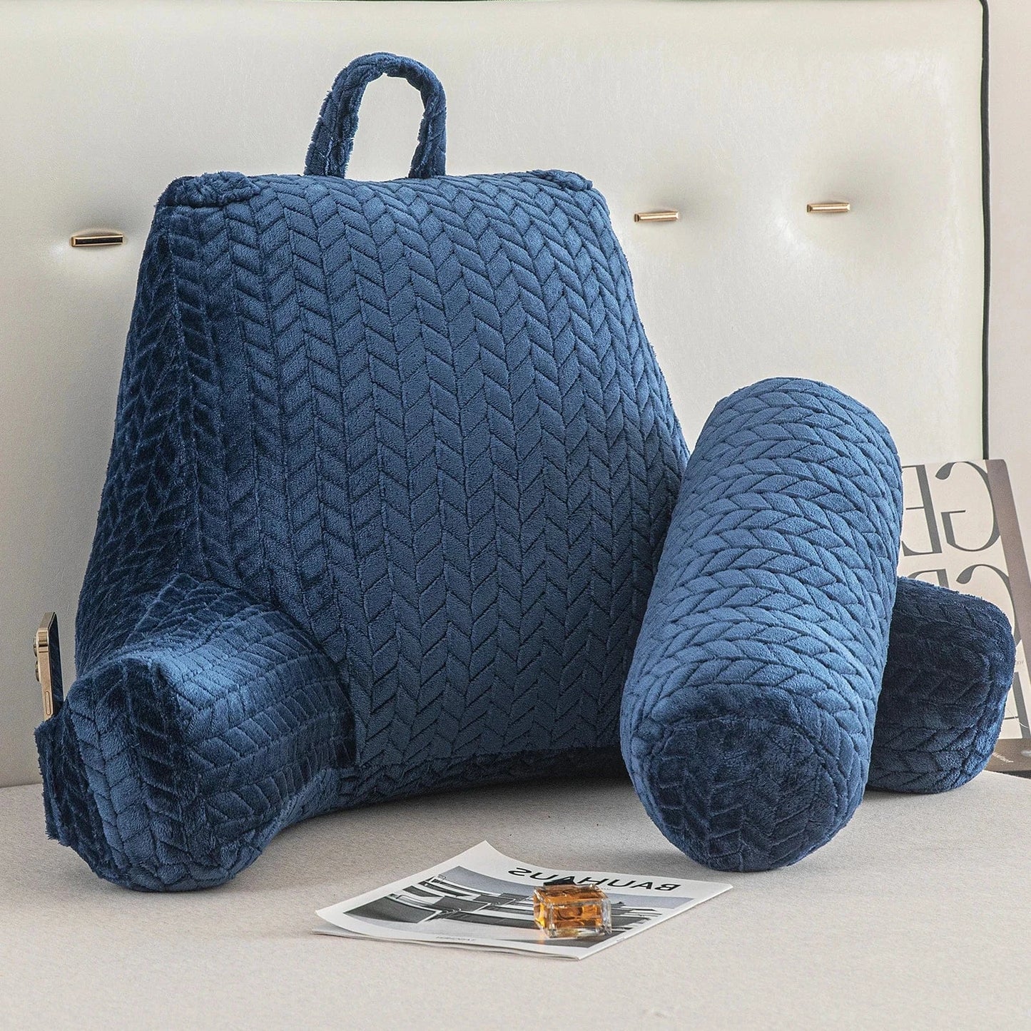Coussin de lecture A-Bleue / 65x85cm