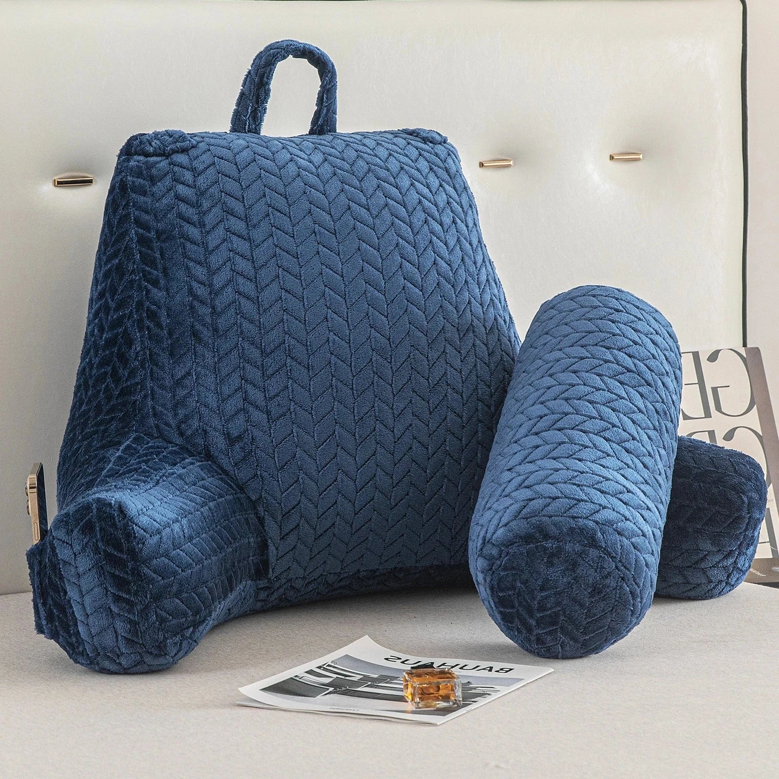 Coussin de lecture A-Bleue / 65x85cm