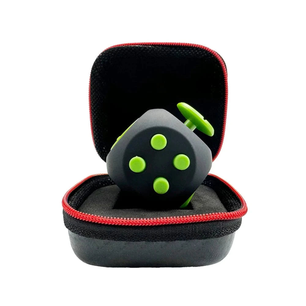 Fidget Cube black green and case