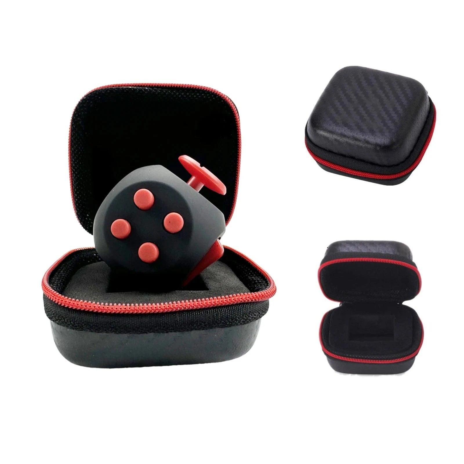 Fidget Cube black red with case